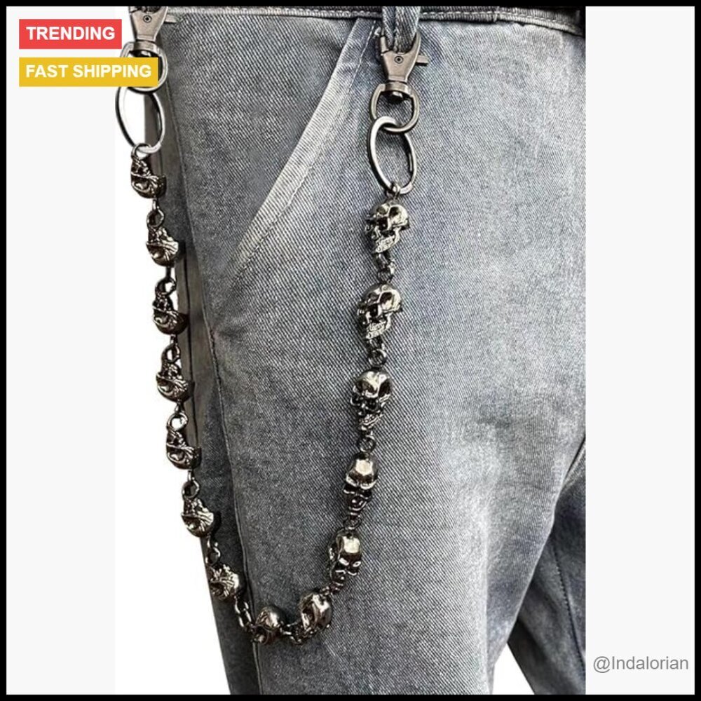 Stainless Steel Skull Chain Belt Accessory for Jeans